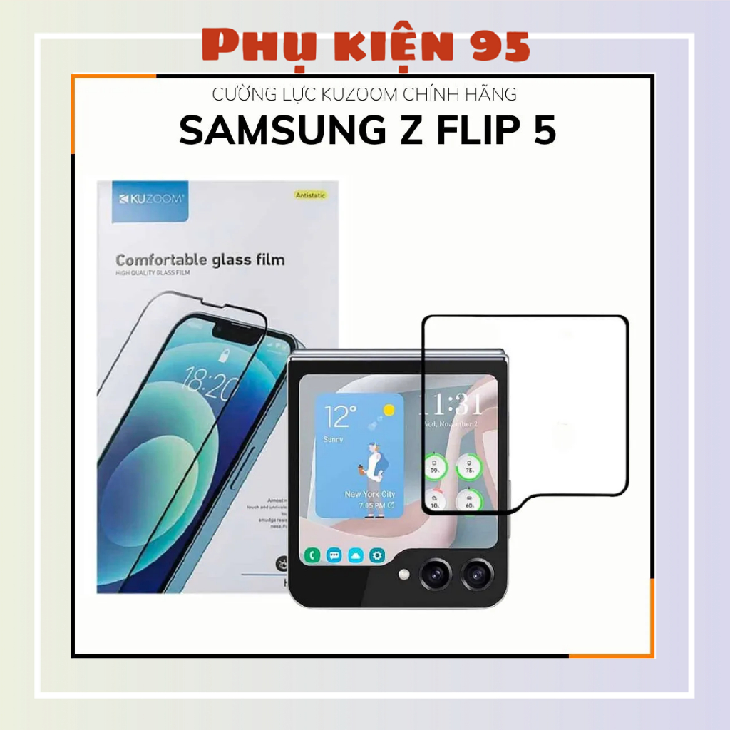 Samsung Z Fold 5 / Z Flip 5 / Fold 4 Kuzoom tempered glass, full screen