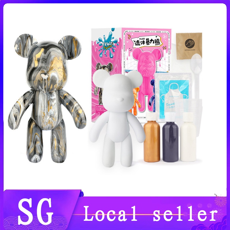 bearbrick Fluid bear Gloomy paint DIY box kit Painting Model Toy Room