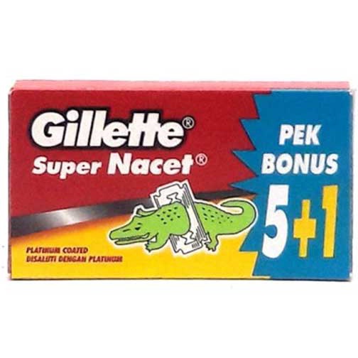 Gillette Super Nacet Platinum Coated Razor Blade 6 pcs box Shopee