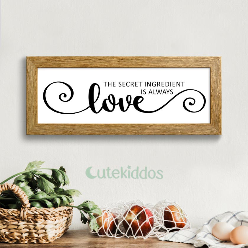 HIASAN DINDING Wall Hanging Kitchen Wall Decor Quotes Sign The Secret Ingredients Is Love