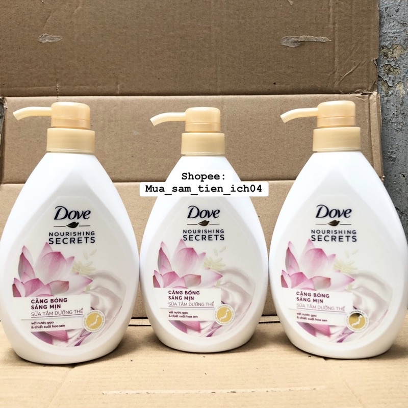 Dove Shower Gel Is Shiny And Smooth From Lotus & Rice Water 530g