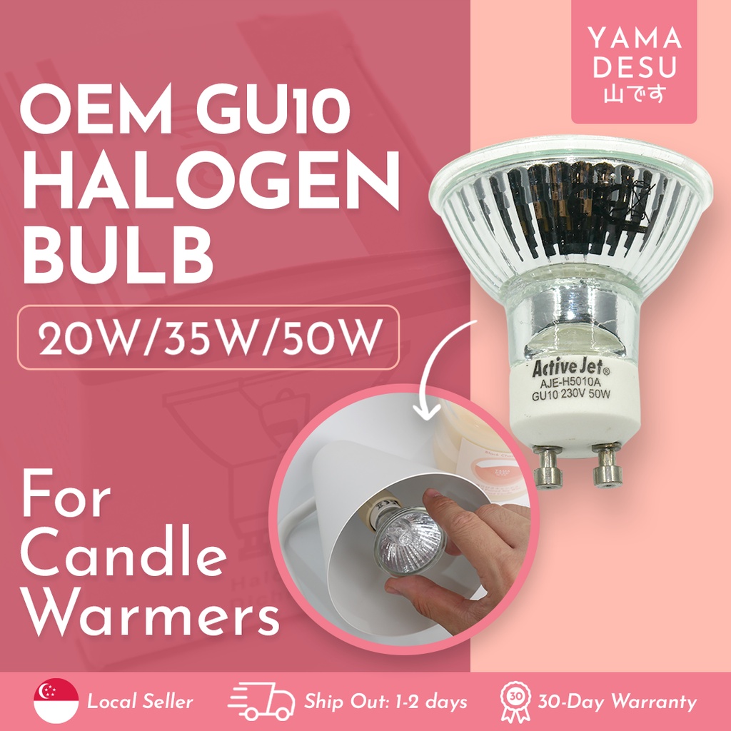 SG Stock GU10 Halogen Bulbs (20W, 35W, 50W) for Candle Warmer Lamps