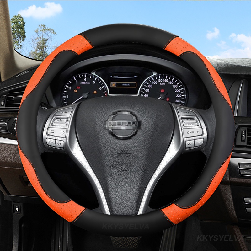 Car SteeringWheels Cover 37 38cm 15" for Nissan Juke Kicks Rogue Sport