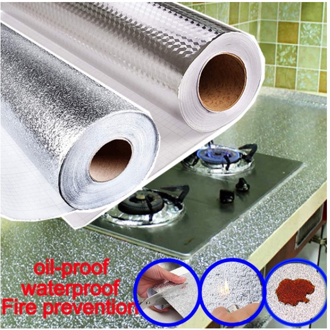 Hot Kitchen Home DIY Waterproof Oil Proof Aluminum Foil Self Adhesive