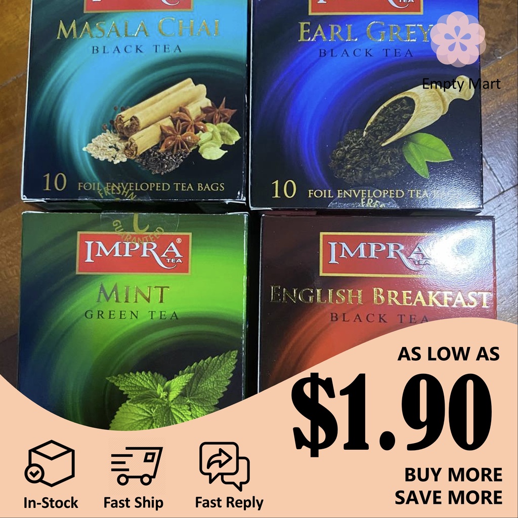 IMPRA Tea Bags Masala Chai / Earl Grey / Mint Green Tea / English Breakfast Shopee Singapore