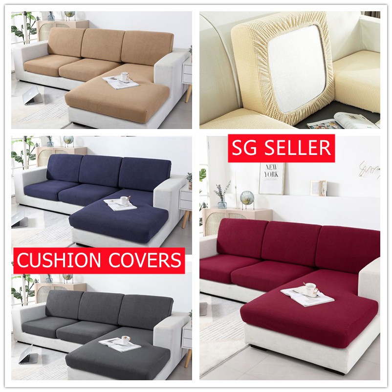SG Stock*Elastic Velvet Sofa Seat Cushion Cover 1/2/3/4 Seater Sofa Cover L Shape Sofa Cover