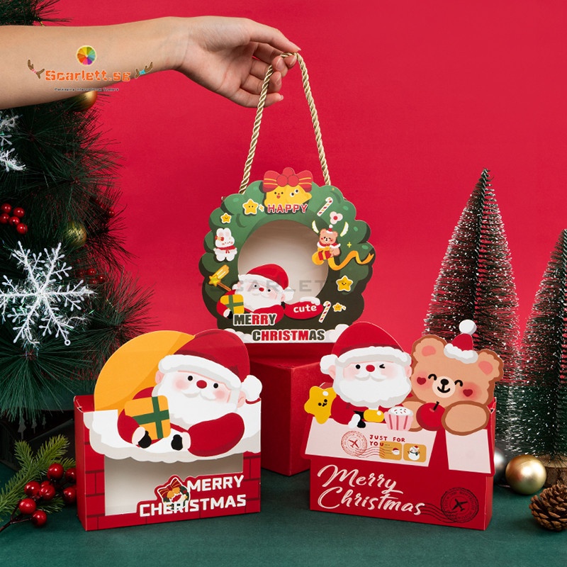 [10pcs/lot] Christmas Box For Handmade Cookie Candy Chocolate Packaging