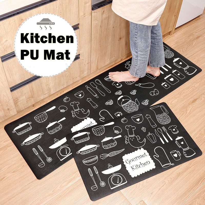 *NEW* Kitchen PU Leather Non Slip MatOil Proof Waterproof Kitchen
