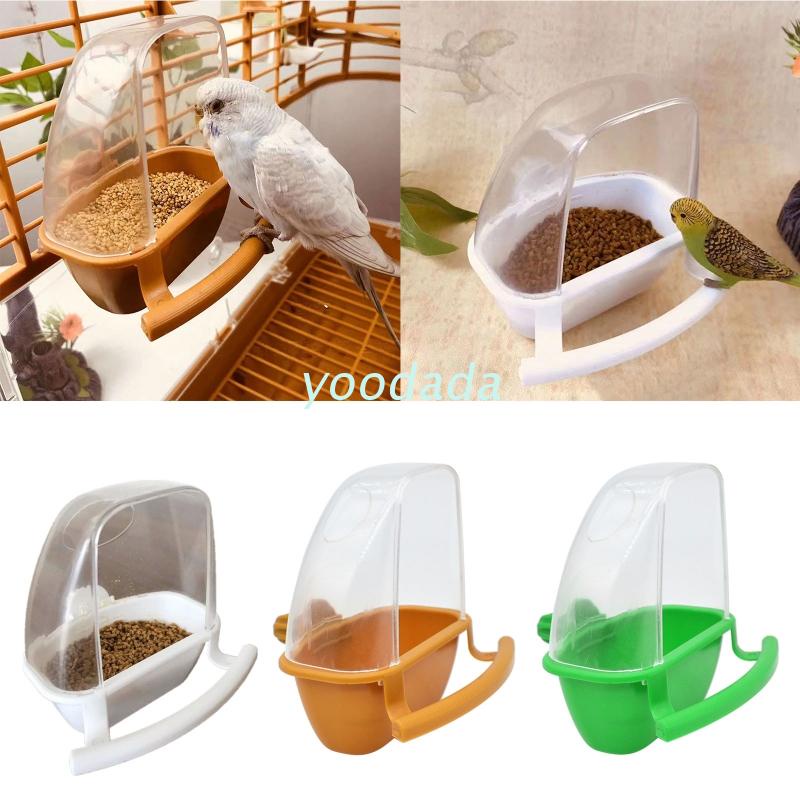 yoo No Mess Bird Feeder for Cage Parrot Food Dispenser with Perch