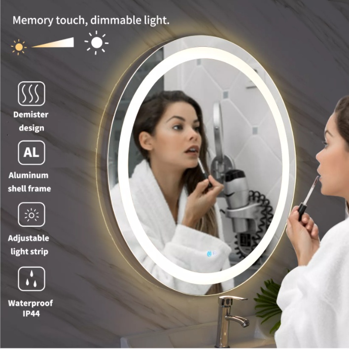 [SG Seller]Smart Mirror round LED lamp mirror bathroom mirror with lamp