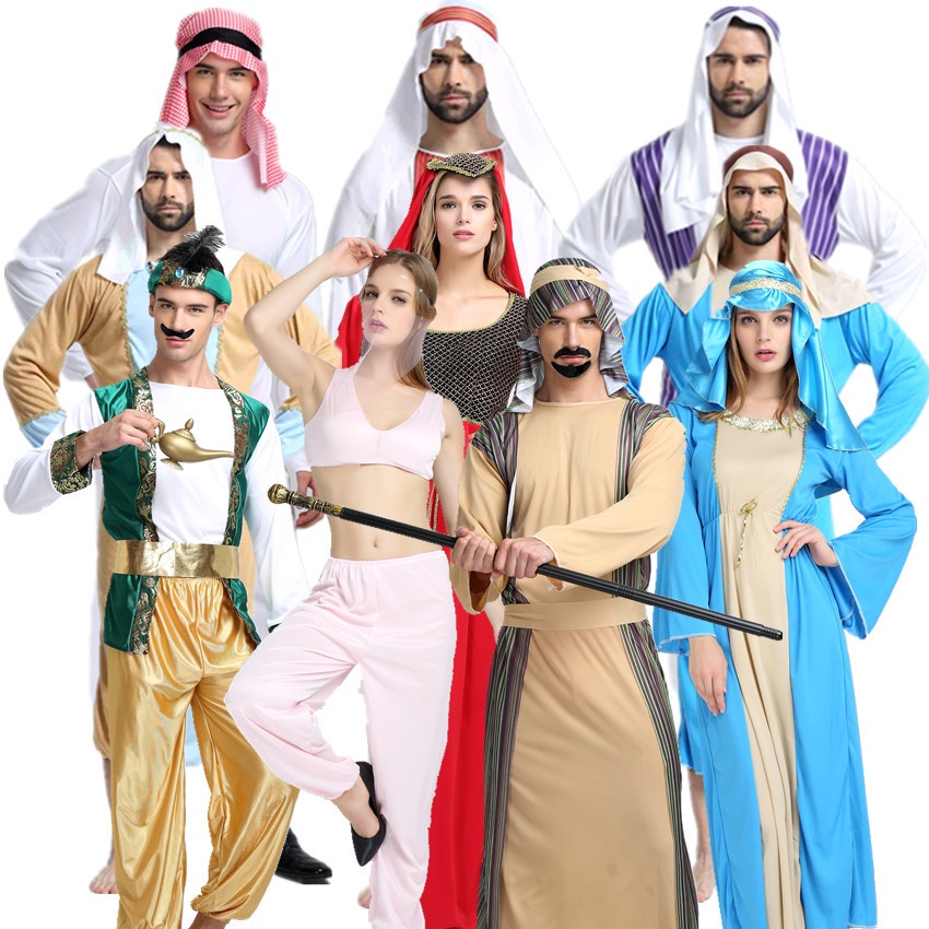Halloween Arab Costume Adult Men Women cos Masquerade Middle East Dubai