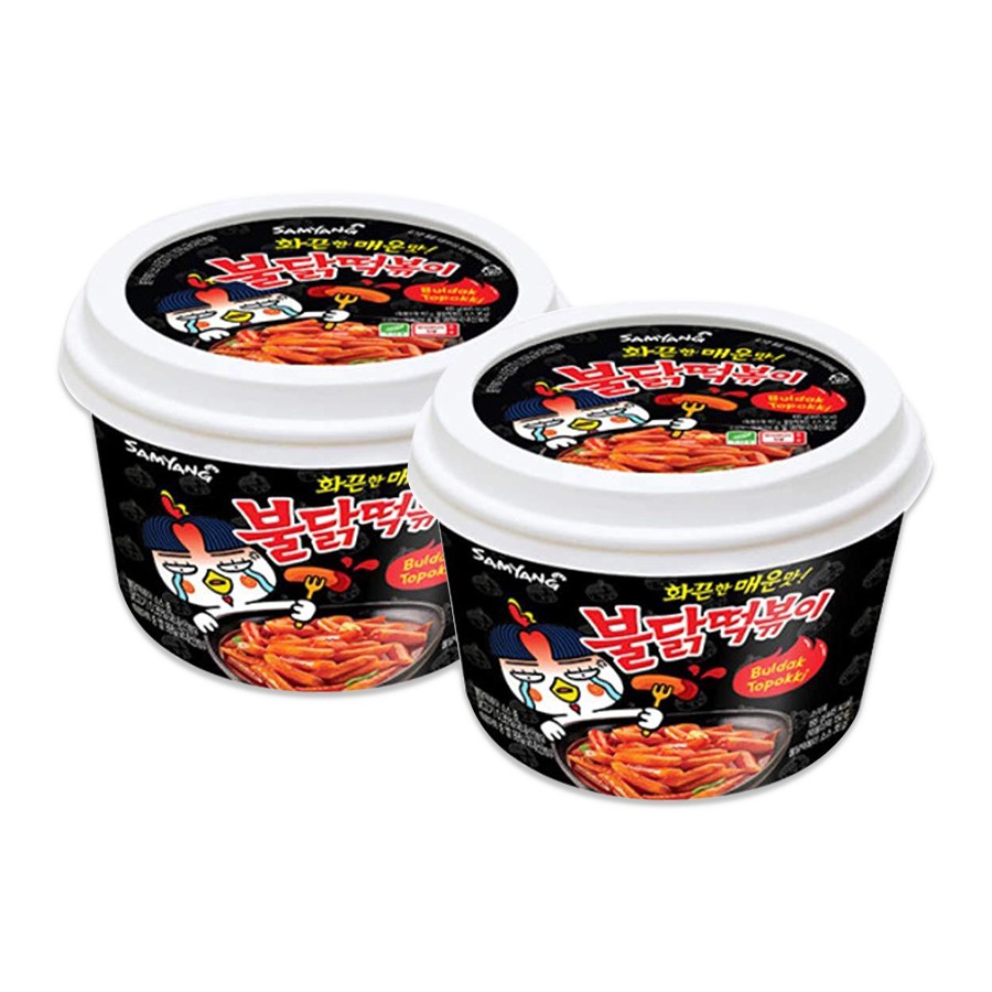 Combo 2 boxes of Traditional Spicy Topokki Samyang Rice Cakes (185g