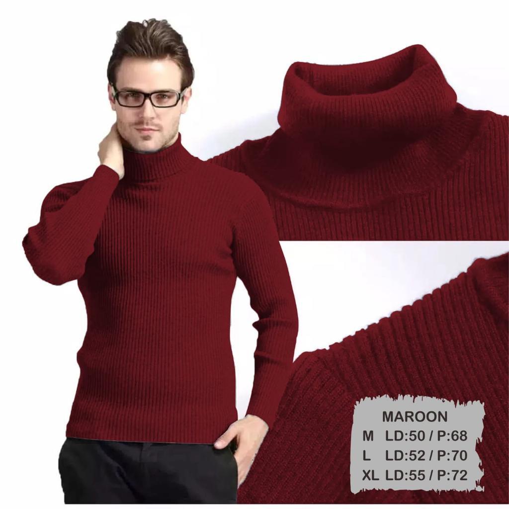 Turtleneck Collar Men's Plain TShirt Men's TShirt High Neck Collar