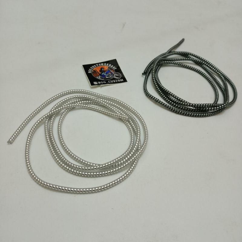 Motorcycle cable cover, Flexible cable cover, Metallic chrome cable cover Shopee Singapore