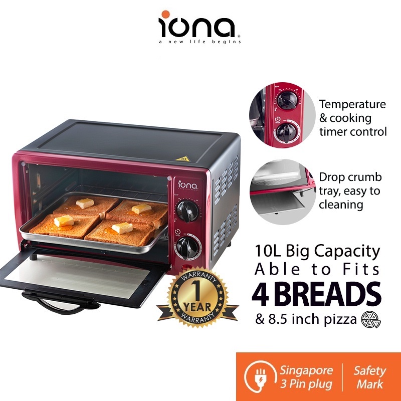 IONA 10L Small Mini Oven Toaster Bread Electric Oven For Baking 烤箱 烤面包机 GL103 Shopee
