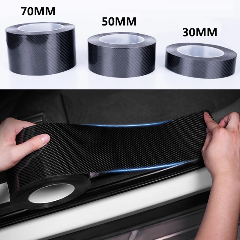 Auto Door Sill Side Mirror AntiScratch Waterproof Tape/ DIY 3D Carbon