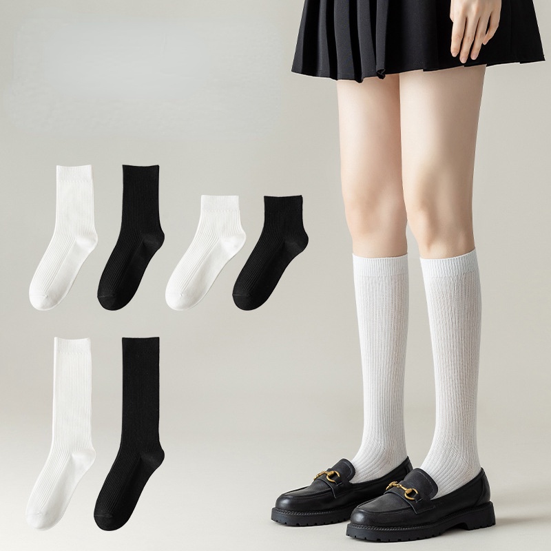 New Pure Cotton White/Black Socks For Women , Summer Deodorant Sports