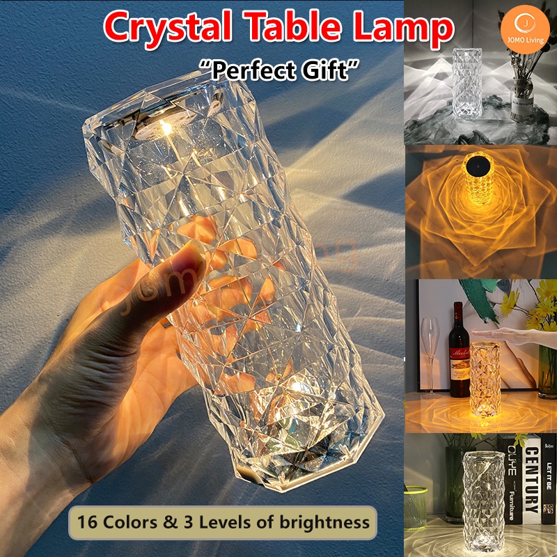 SG Ready Stocks Diamond Table Lamp Crystal Side Table Lamp Dining Table