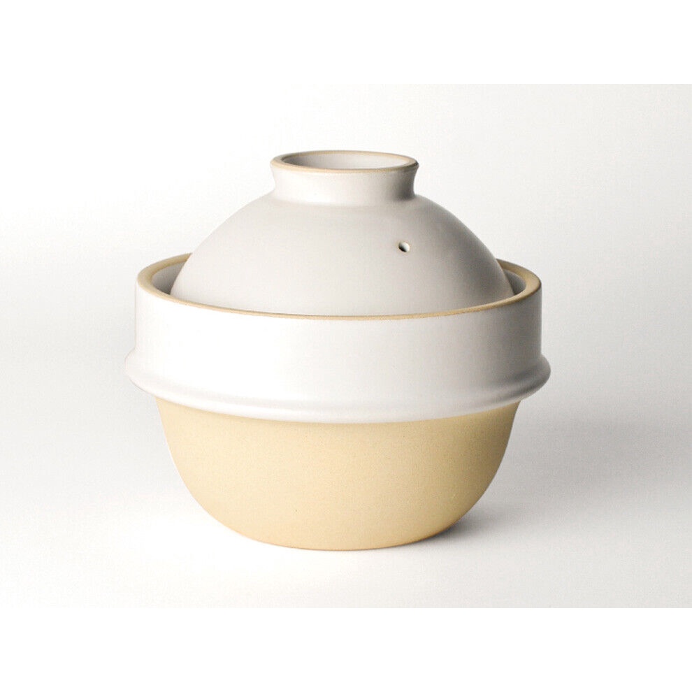 Kamacco Rice Cooker 18cm 360ml 2Go Donabe Clay Pot Ware White Japanese