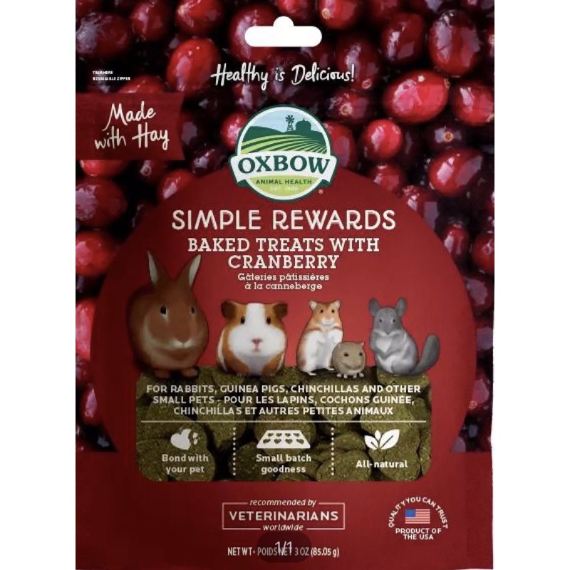 Oxbow Simple Rewards Oven Baked Banana/ Craneberry / Small Animal Treat
