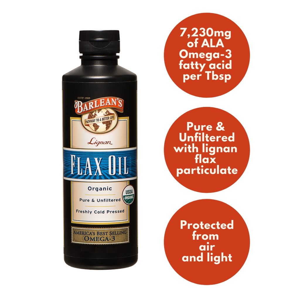 Organic Flaxseed Oil, Barlean's High Lignan Content Coldpressed