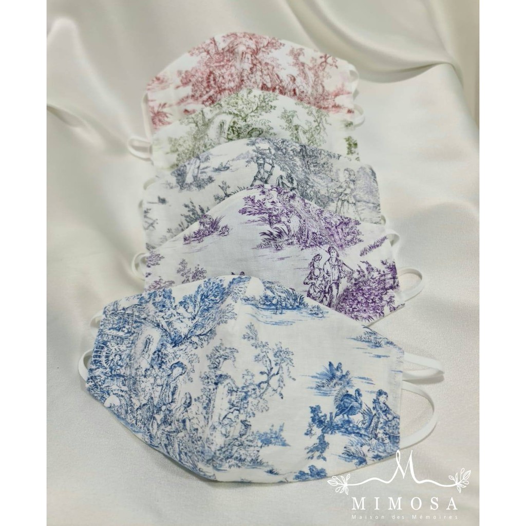 Reusable Face Mask 𝐓𝐎𝐈𝐋𝐄 𝐃𝐄 𝐉𝐎𝐔𝐘 (𝟓 𝐂𝐨𝐥𝐨𝐫𝐬) Shopee Singapore