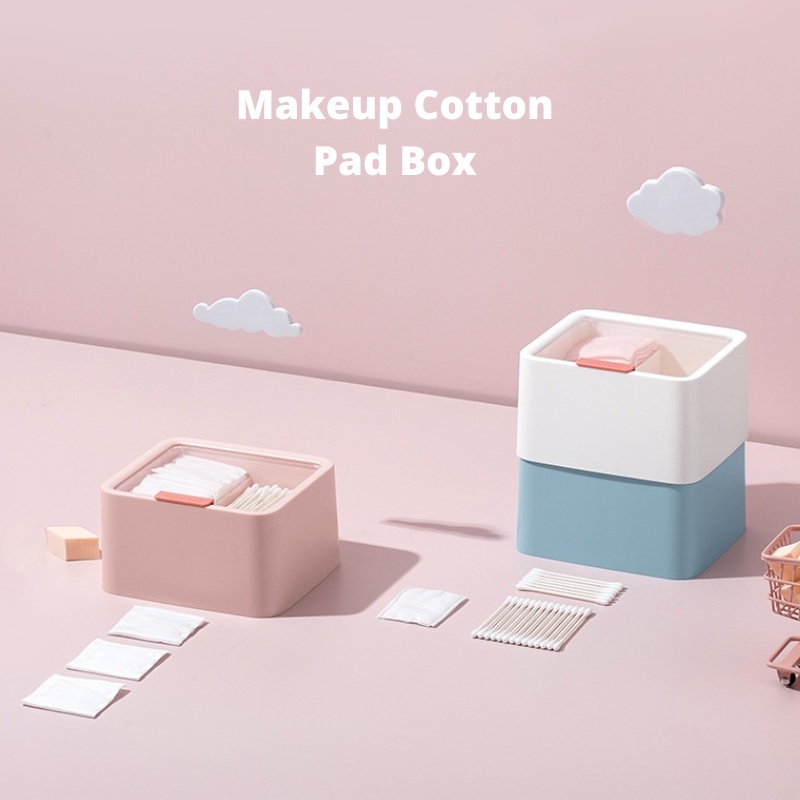 🇸🇬 Local Stock Makeup Cotton Pad Container Storage Box Cotton Bud Holder Cotton Bud Sponge