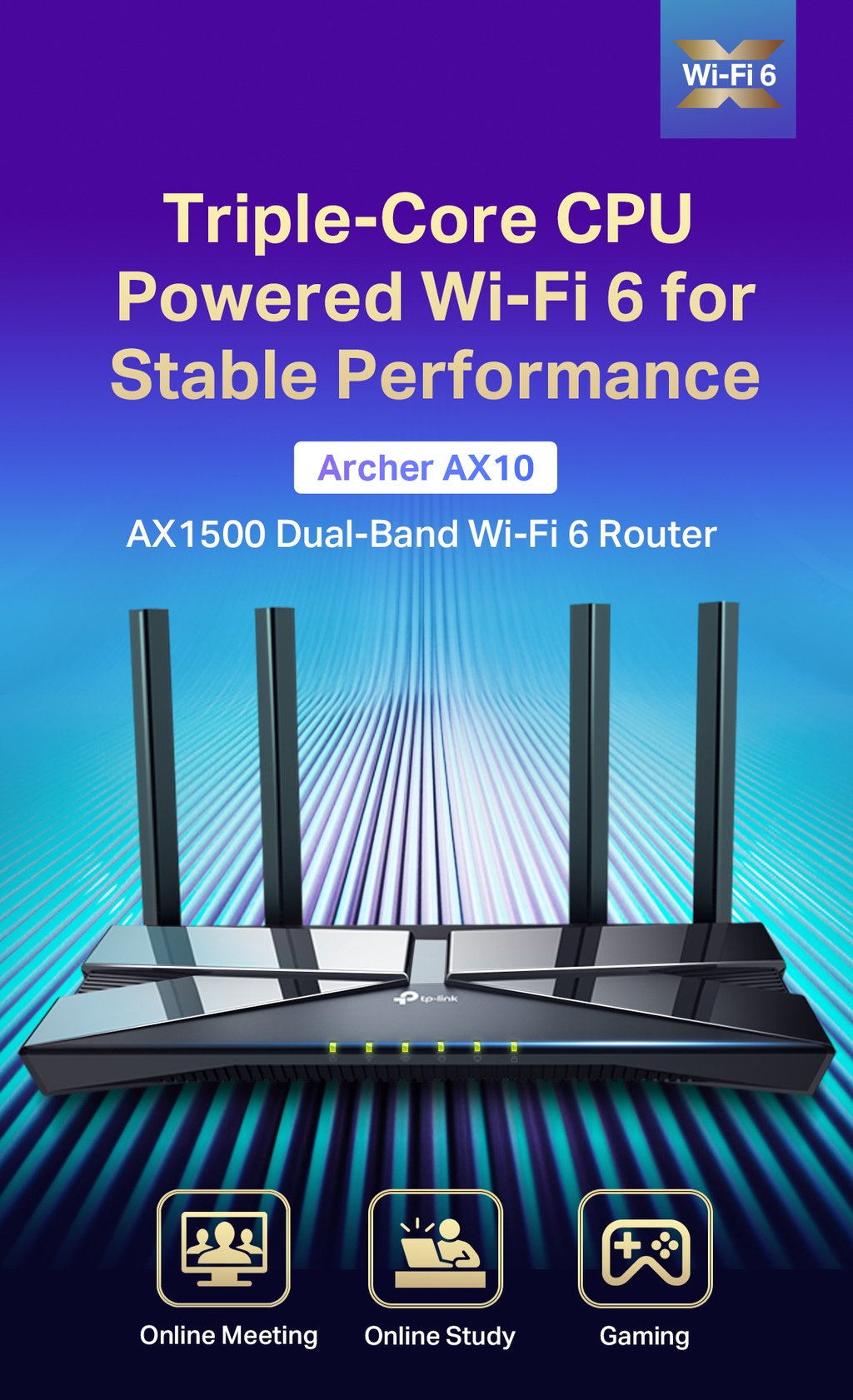 TP-Link Dual-Band Wi-Fi 6 Archer AX1500 Router (Works with all Telcos