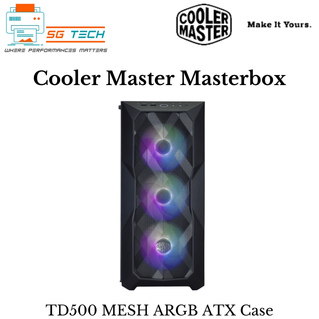 Cooler Master Masterbox TD500 MESH ARGB ATX Case 2 Years Warranty
