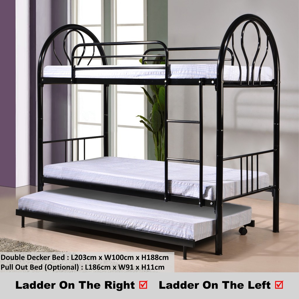 EMBUN Detachable Double Decker Bed Frame with/without Pull Out Bed & Plywood Shopee Singapore