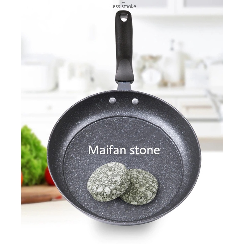 [SG] 28CM Maifan Nonstick Frying Pan Stone Coating Double Bottom Thickened Home Cookware
