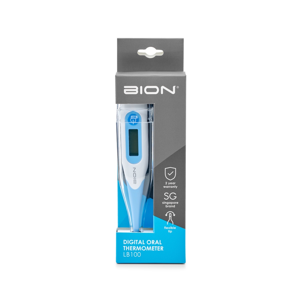 Bion Digital Oral Thermometer LB100 Flexible Tip Fever Alarm LCD