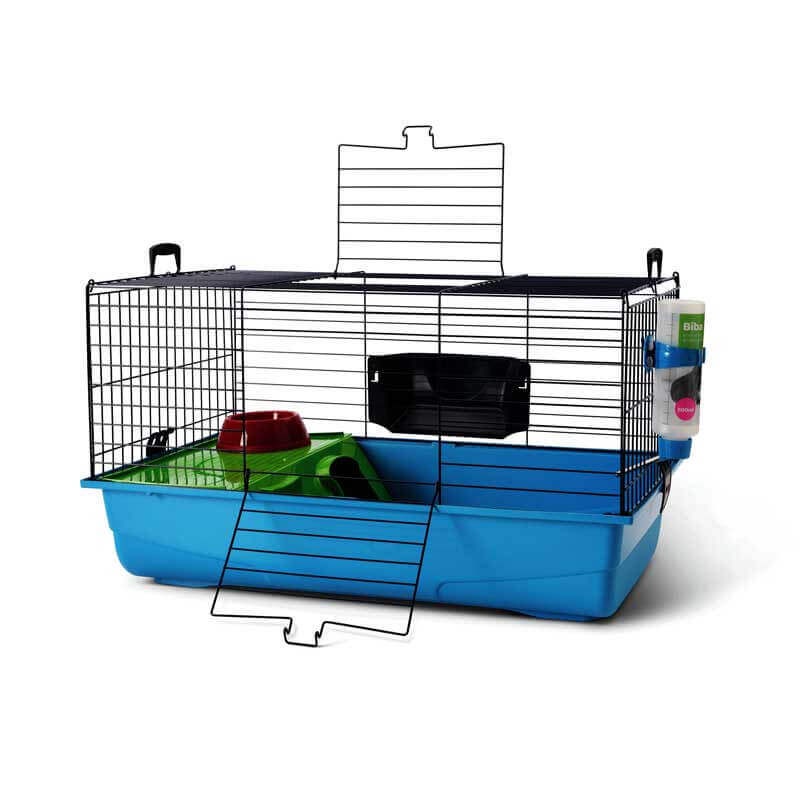 SAVIC Nero 2 Rabbit / Guinea Pig Cage (Blue/ Maroon) (80x50x45cm) Shopee Singapore