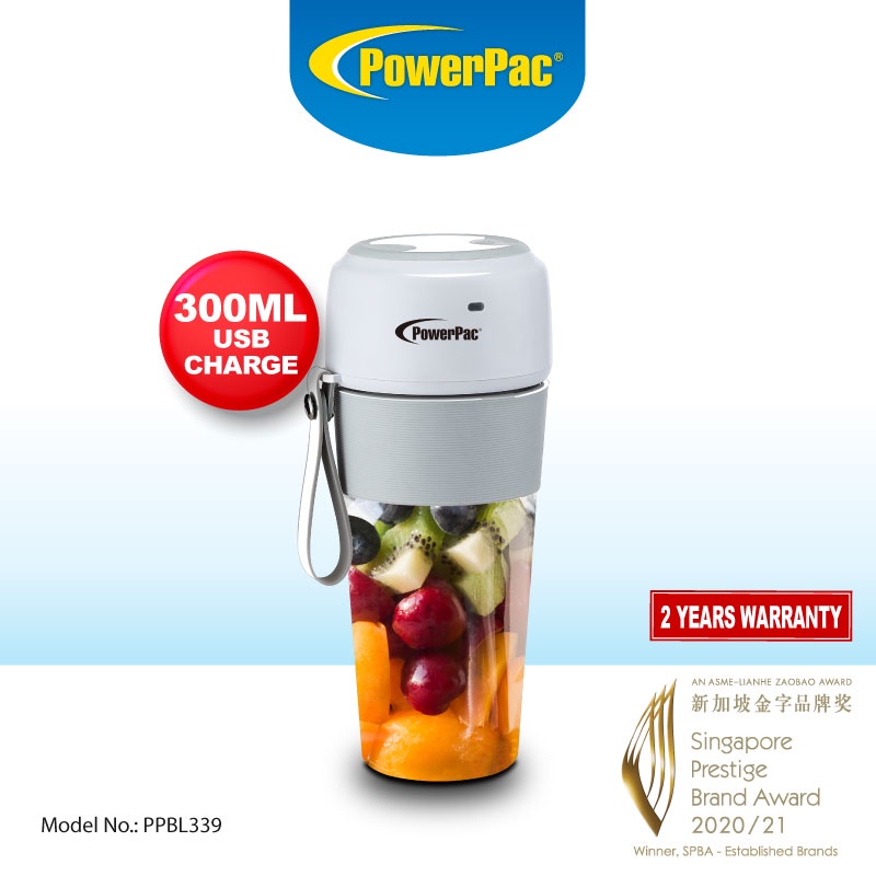 PowerPac Juice Blender, Portable, USB Rechargeable Smoothie Blender