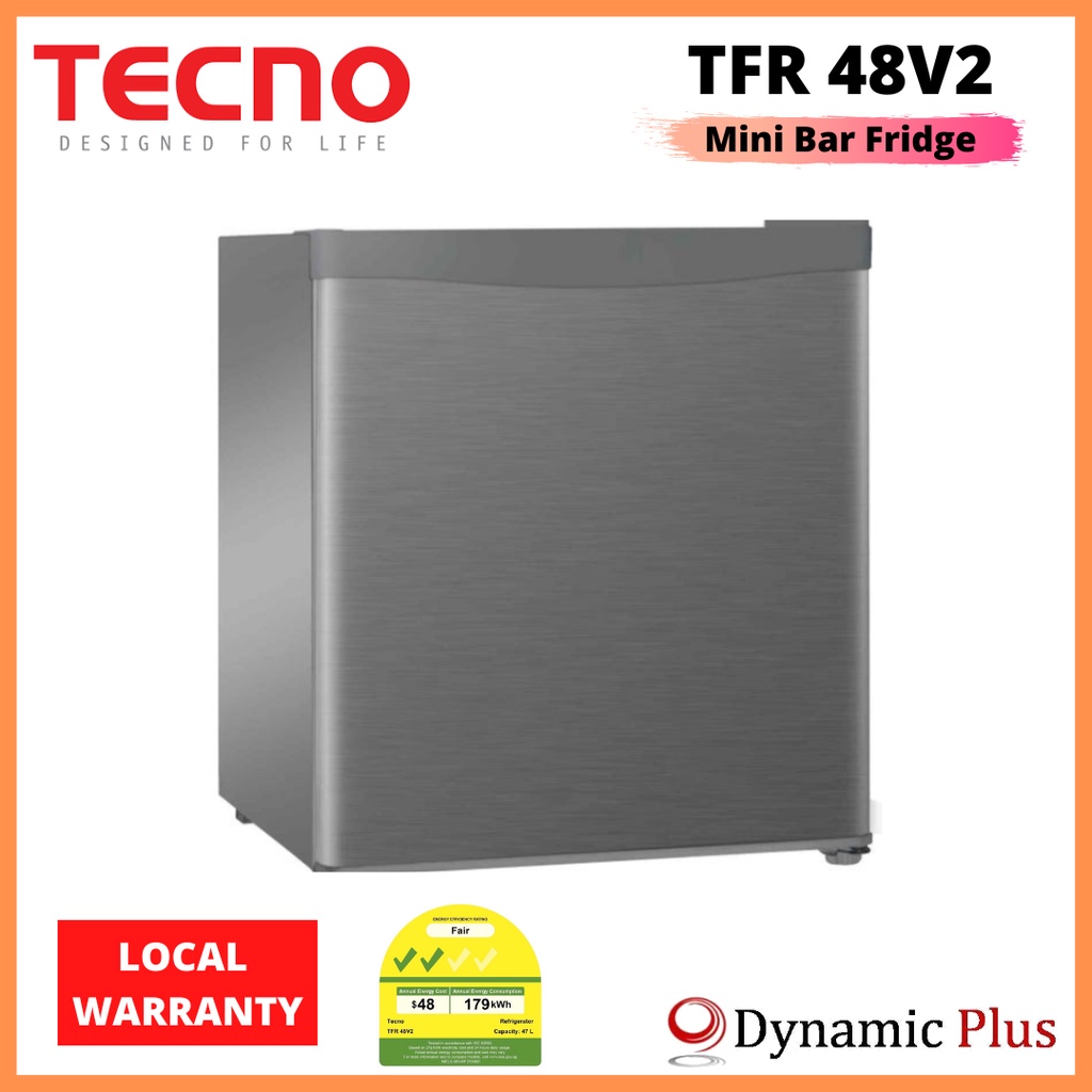 Tecno TFR 48V2 Mini Bar Fridge with Stainless Steel Look 49L Shopee