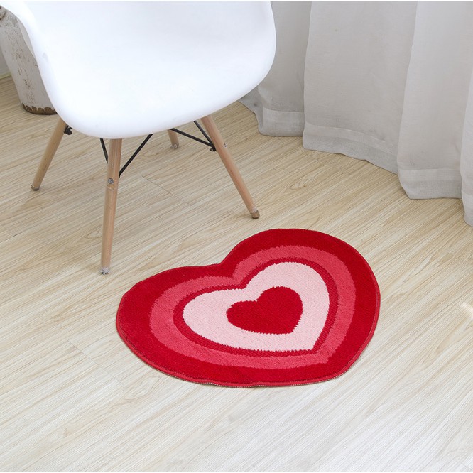 Romantic HeartShaped Floor Mat Kitchen Bedroom Living Room Bathroom