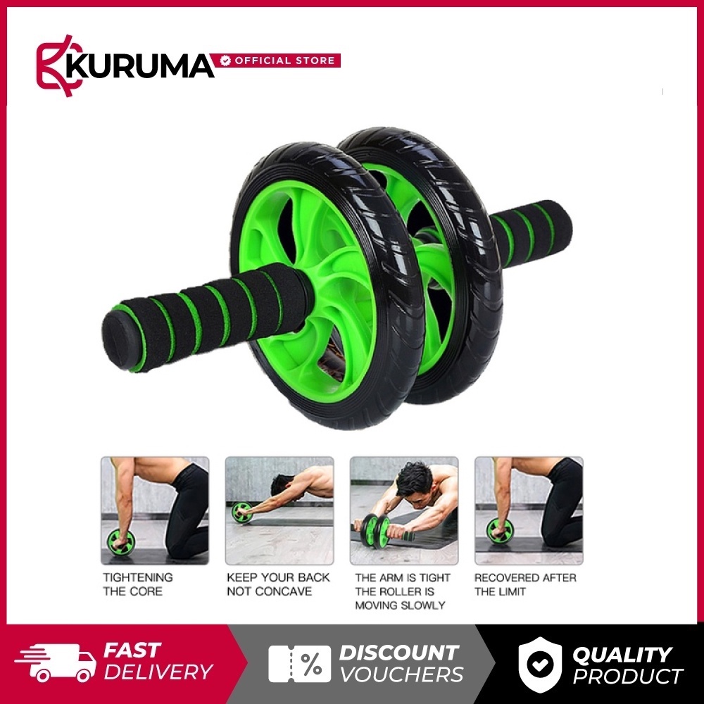 2 Wheels Ab Roller Abdominal Muscle Dual Wheel Fitness Exercise
