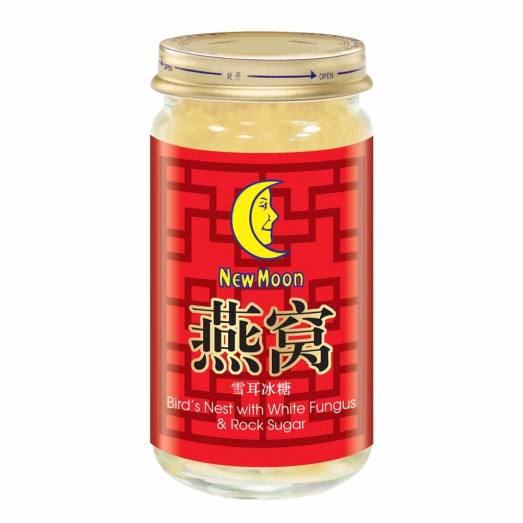 New moon bird nest with white fungus and roc sugar 6x150ml Shopee