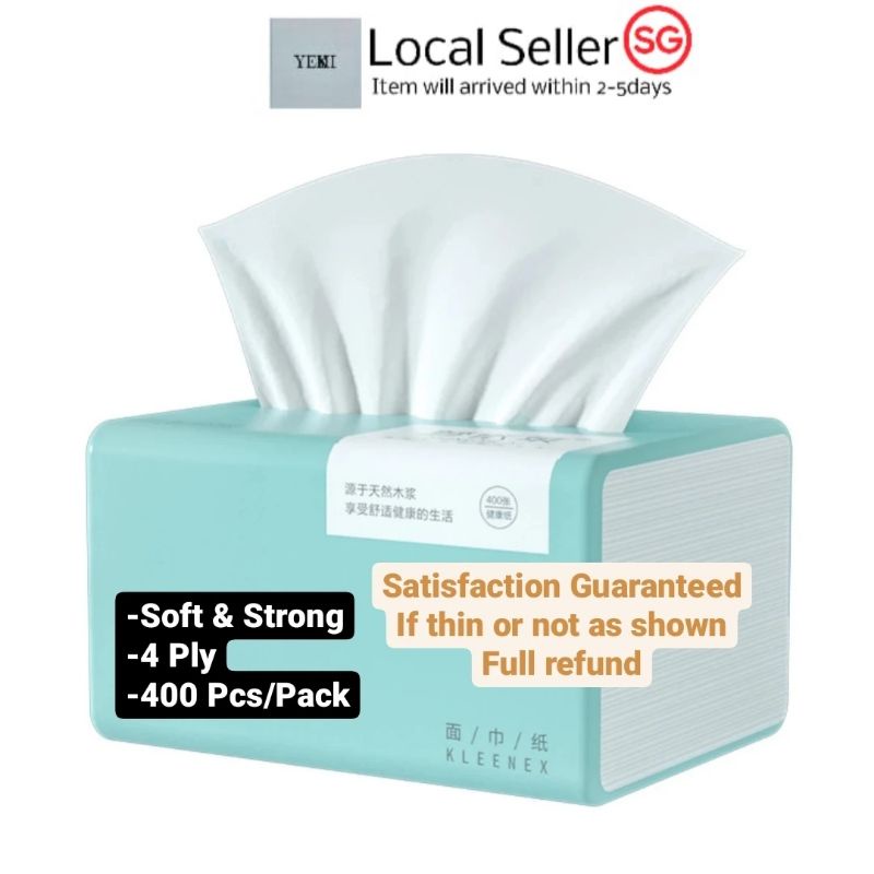 [SG STOCK] Tissue 4 ply facial tissue soft strong tissue paper paper towel napkins travel size