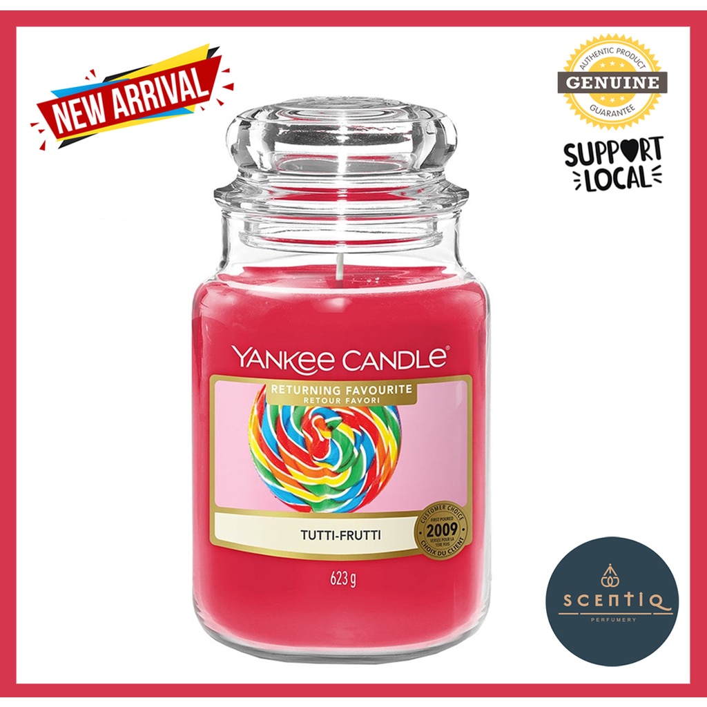 Yankee Candle Tutti Frutti 623g Large Scented Fragrance Luxury Aromatic Candles Housed in a