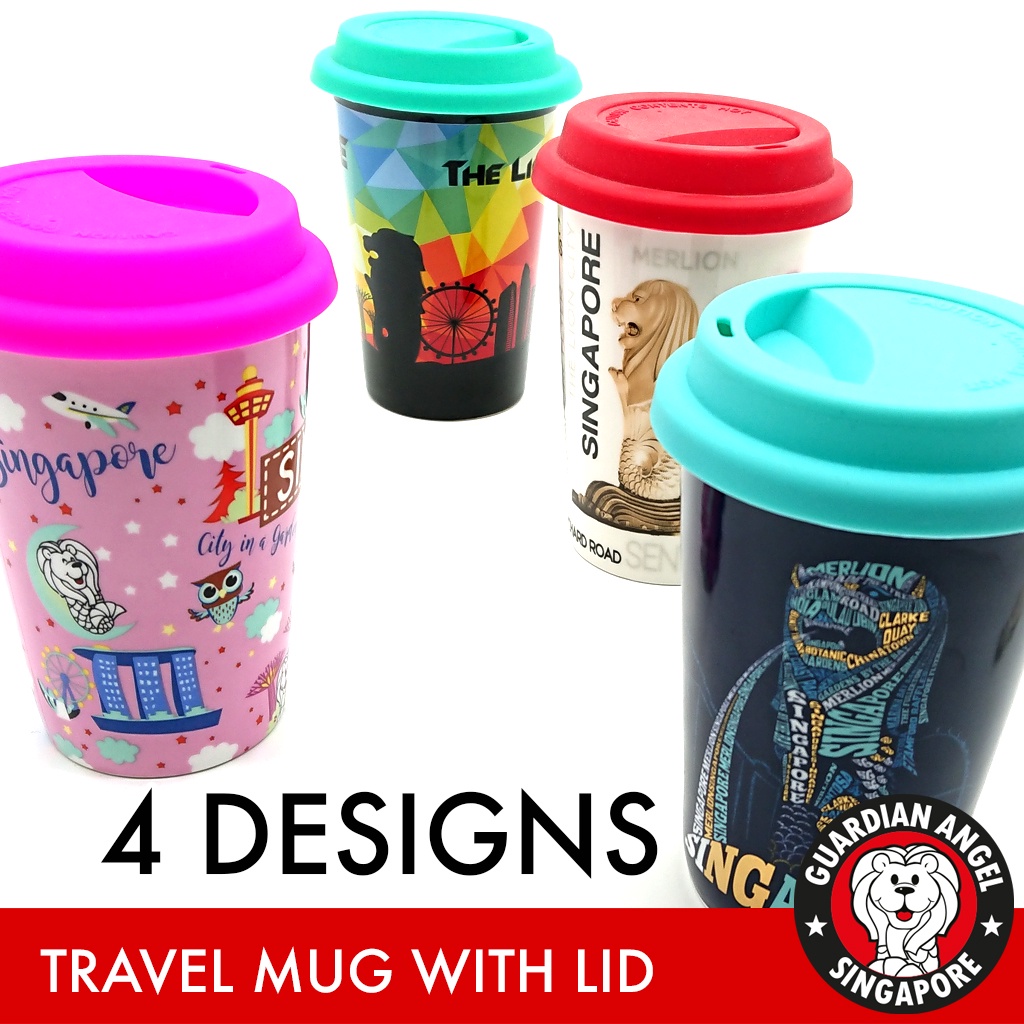 Singapore Souvenirs Travel Mug with Lid Tall Mug Hot Coffee Tea Cup Drinkware Tumbler Nonslip