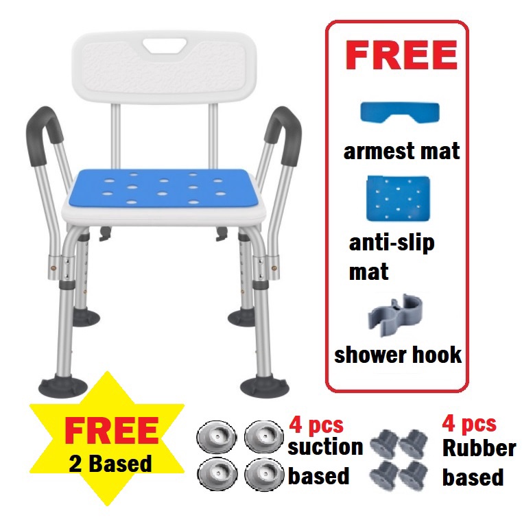 Elderly shower safety bath Chair with Backrest and Handles Safety Anti