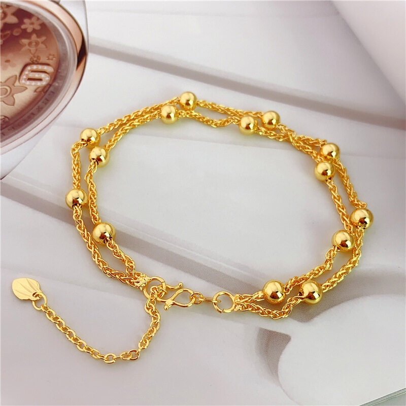 Singapore 916 Gold Bracelet Classic Women Gold Bracelet Chain Lucky