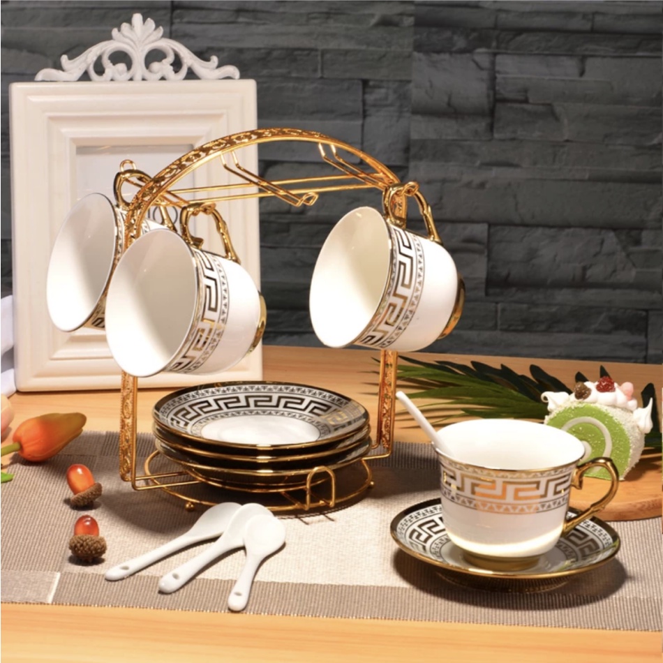 🍵【SG Stock】Ceramic Coffee Cup Set English Tea Cup Set Tea Set Gift Set