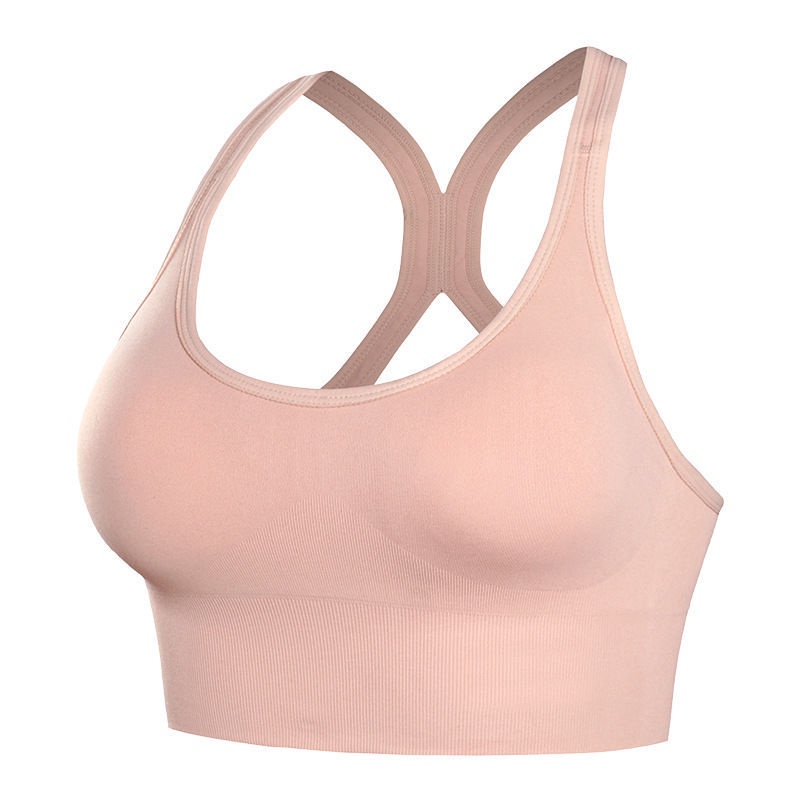 One Piece Fixed Cup Sports Bra Women's Shockproof Running Beauty Back