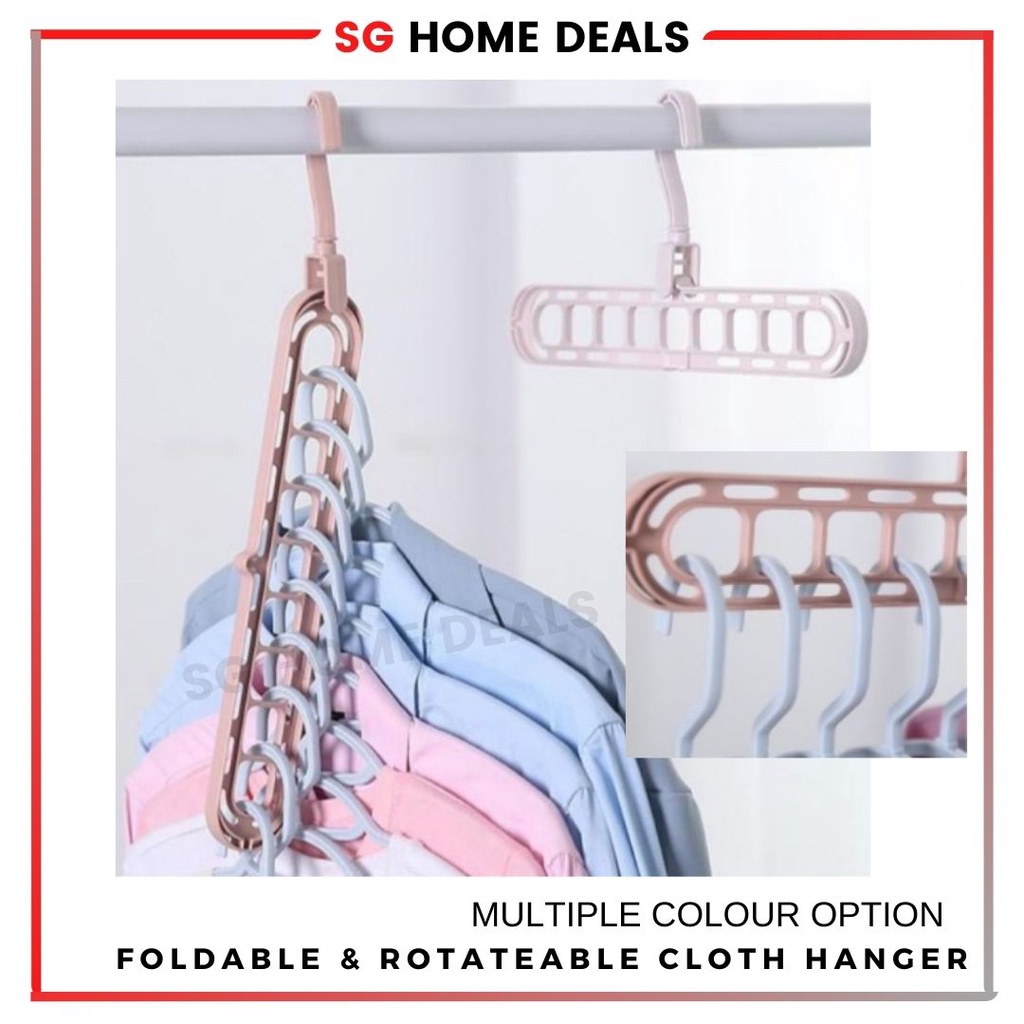 [SG STOCKS] Multifunctional 9 Hole Clothes Hanger/ Support up to 9