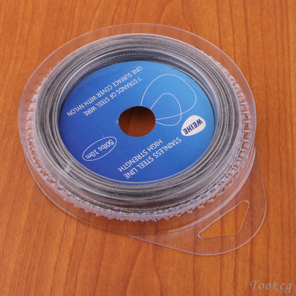 10m Fishing steel wire line Trace Coating Wire Leader Coating Jigging
