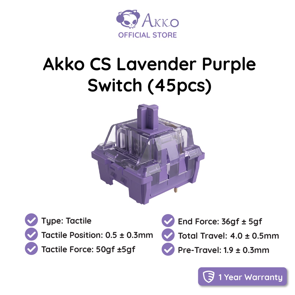 AKKO Switch CS Lavender Purple Switch (45 pcs) Shopee Singapore