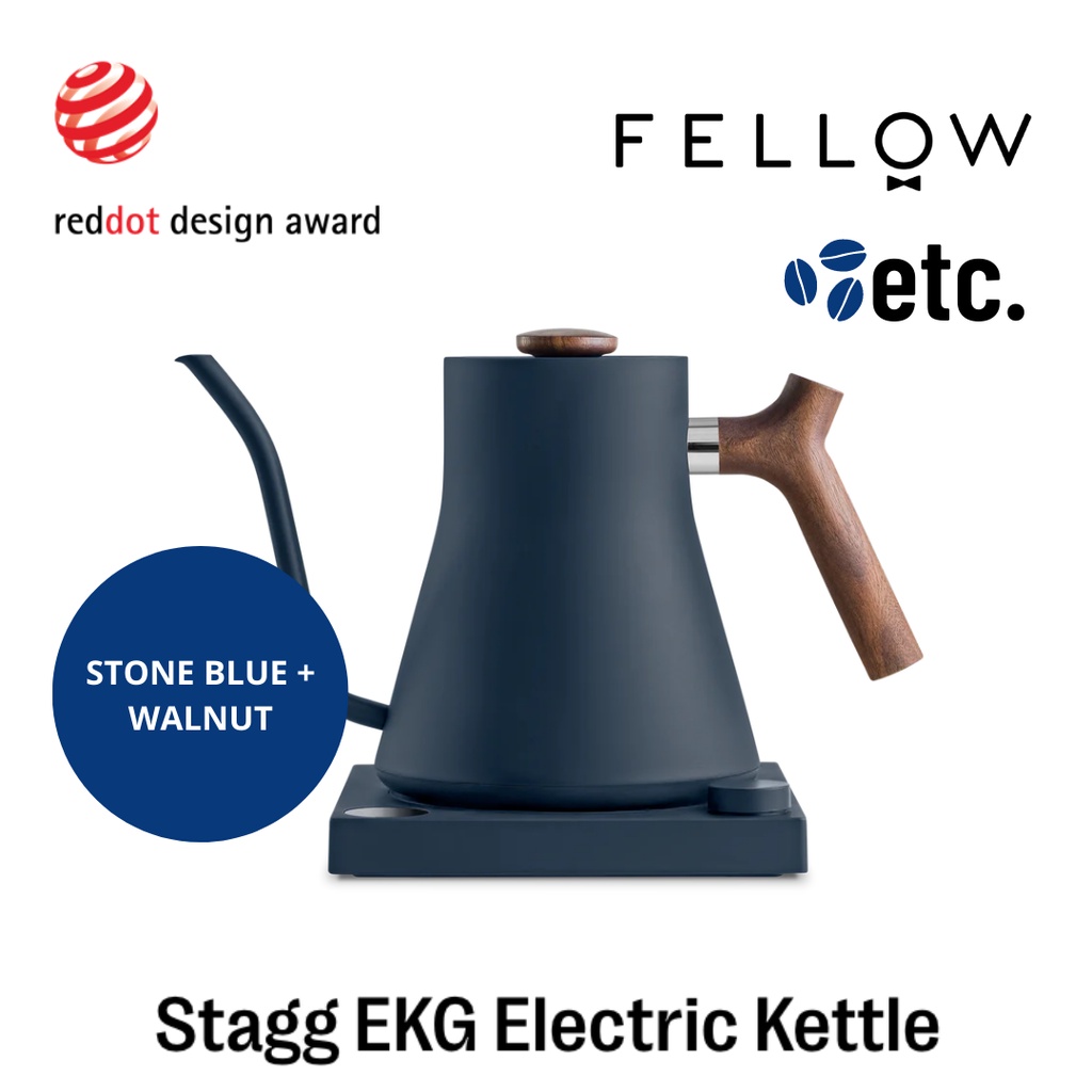 Fellow Stagg EKG Electric Pour Over Kettle 0.9L (Stone Blue + Walnut