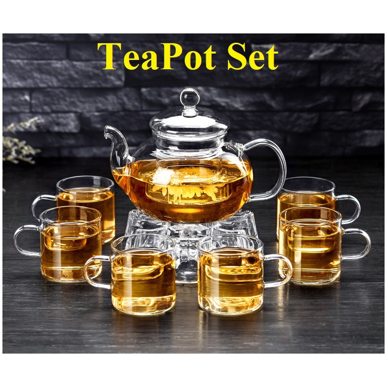 Local Seller * Borosilicate Glass Tea Pot Set / Heat Resistant teapot